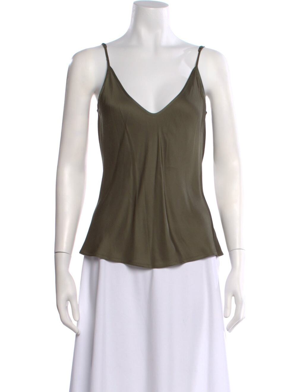 L'AGENCE V-Neck Sleeveless Top in Green - XS